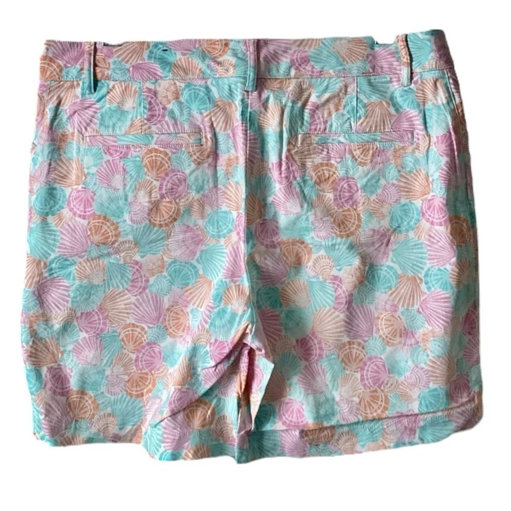 Talbots Cottagecore Cotton Stretch Seashell Print Chino Shorts Women’s Size 12